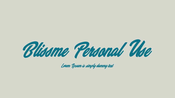 Blissme Personal Use Font
