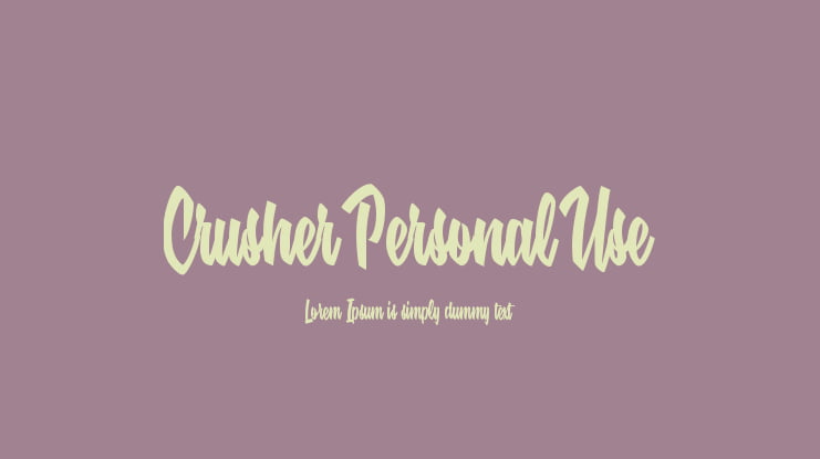 Crusher Personal Use Font