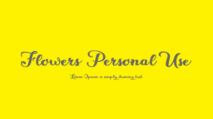 Flowers Personal Use Font