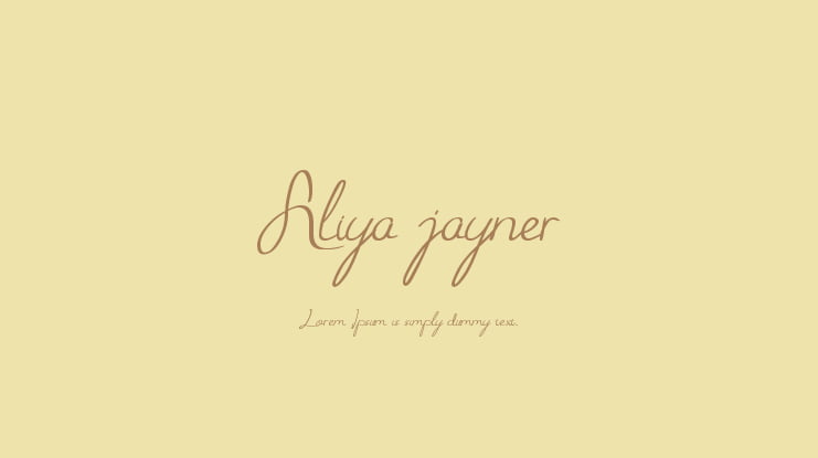 Aliya jayner Font