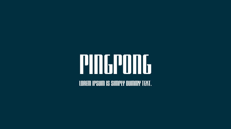 PingPong Font