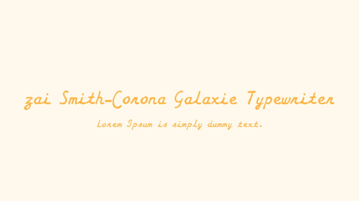 zai Smith-Corona Galaxie Typewriter Font