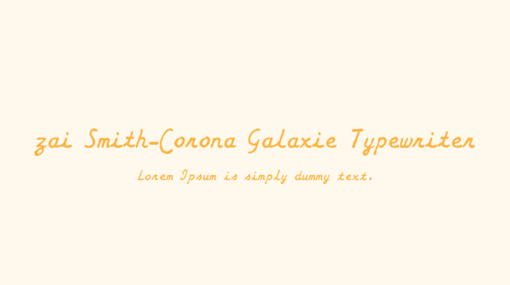 zai Smith-Corona Galaxie Typewriter Font