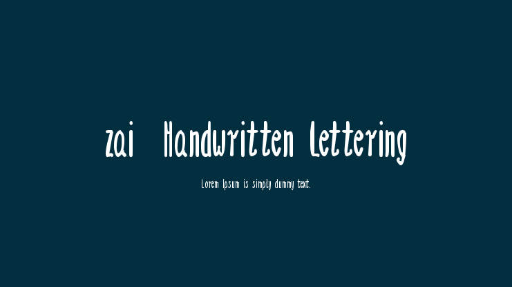 zai  Handwritten Lettering Font
