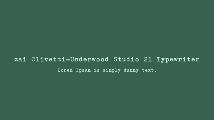 zai Olivetti-Underwood Studio 21 Typewriter Font