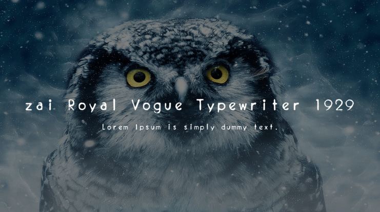 zai Royal Vogue Typewriter 1929 Font