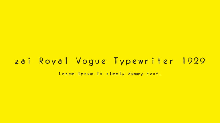 zai Royal Vogue Typewriter 1929 Font