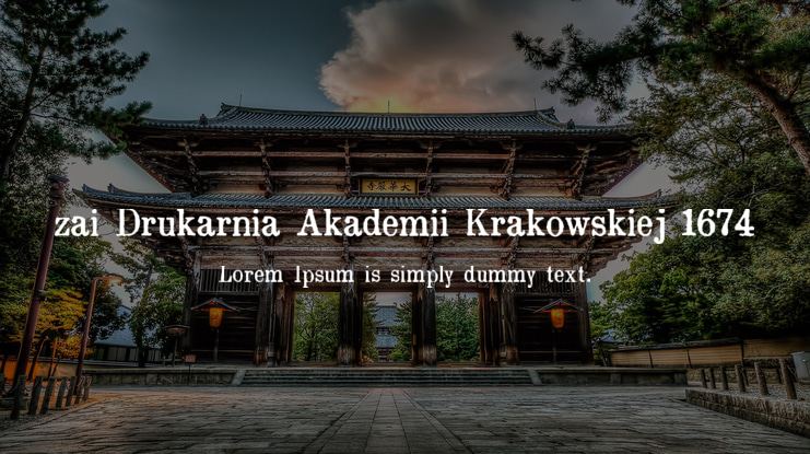 zai Drukarnia Akademii Krakowskiej 1674 Font