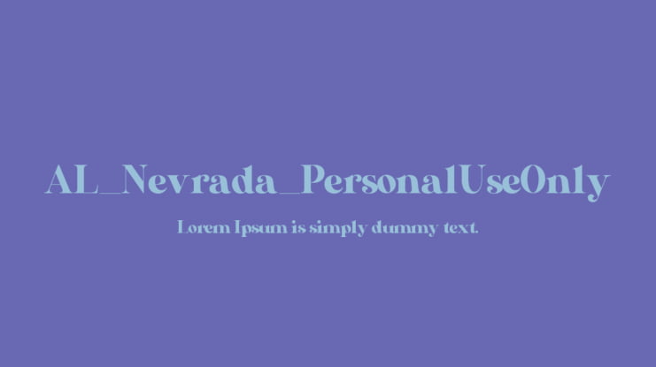 AL_Nevrada_PersonalUseOnly Font