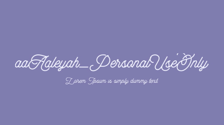 aaAaleyah_PersonalUseOnly Font