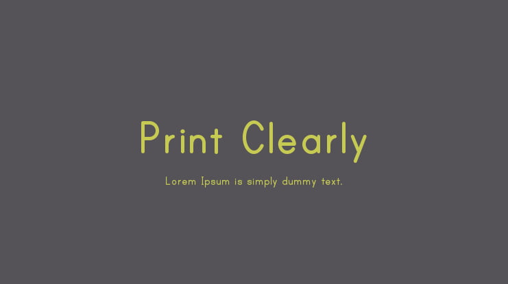 Print Clearly Font Family