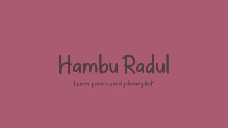 Hambu Radul Font Family