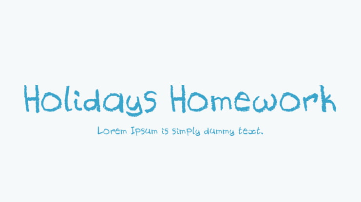 Holidays Homework Font