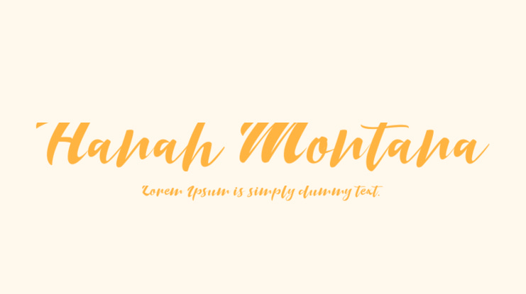 Hanah Montana Font