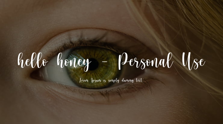 hello honey - Personal Use Font
