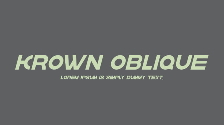 krown oblique Font Family