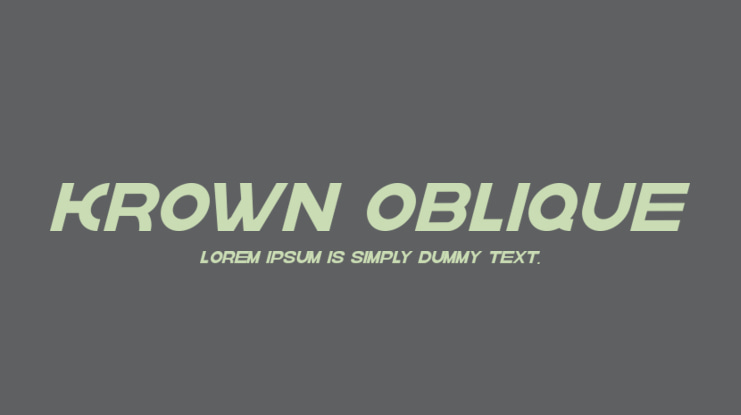krown oblique Font Family