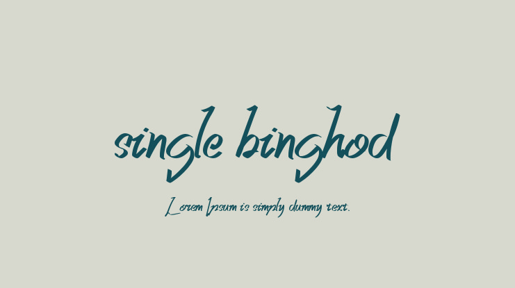 single binghod Font