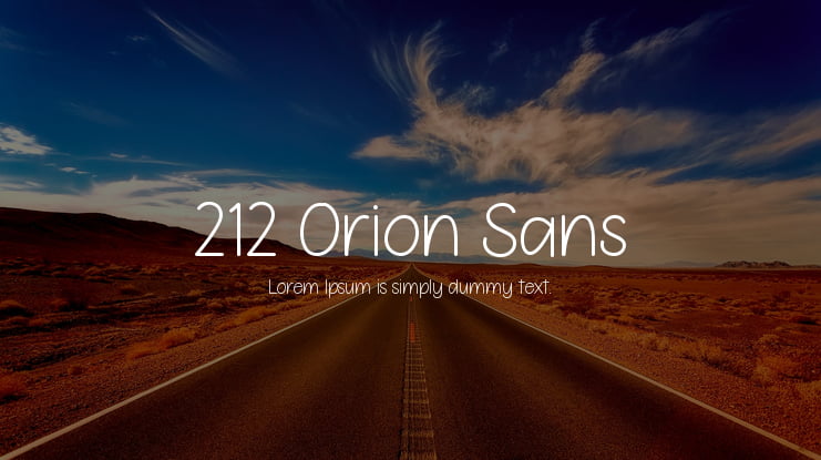 212 Orion Sans Font