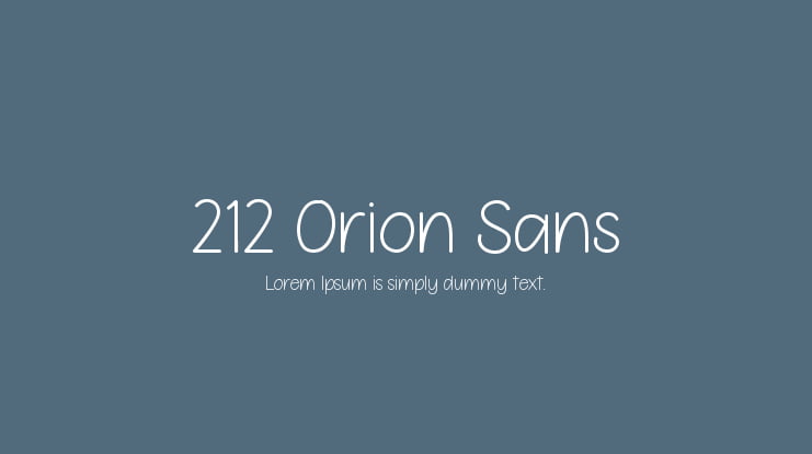 212 Orion Sans Font