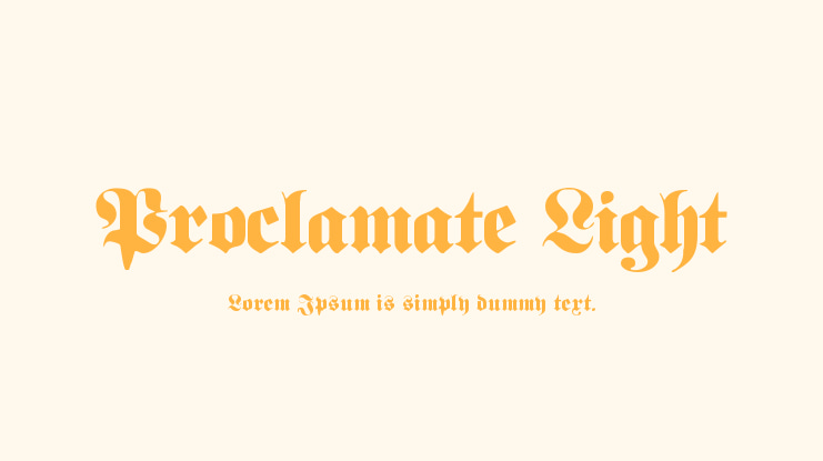 Proclamate Light Font Family