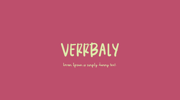 VERRBALY Font Family