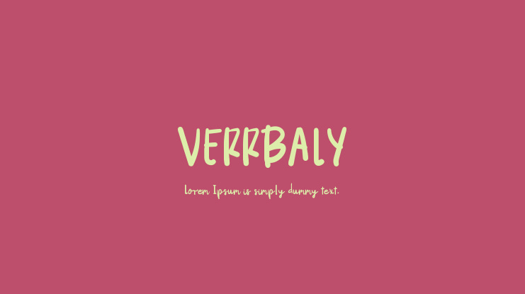 VERRBALY Font Family