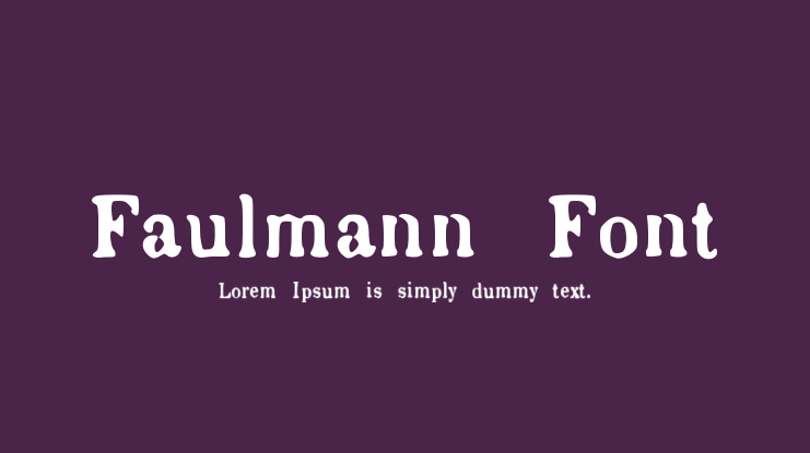 Faulmann Font