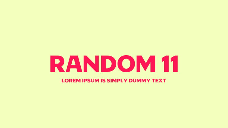 Random 11 Font