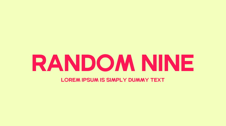 Random Nine Font