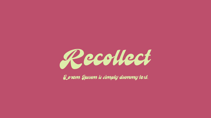 Recollect Font