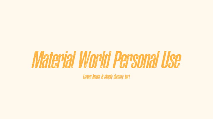 Material World Personal Use Font