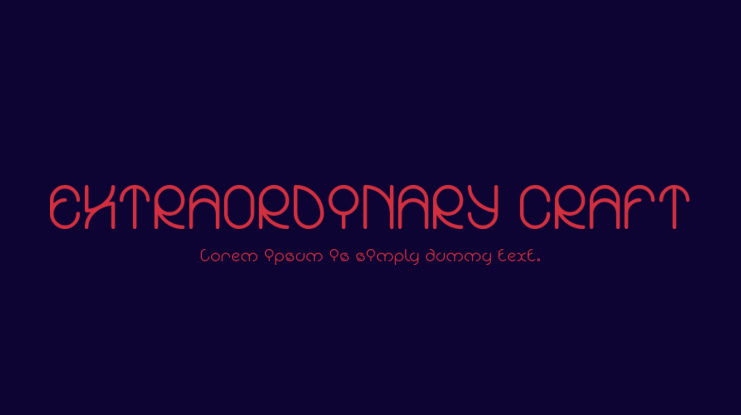 EXTRAORDINARY CRAFT Font