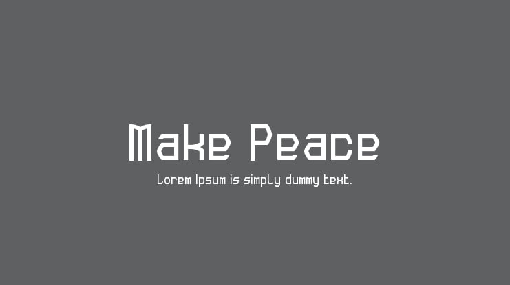Make Peace Font