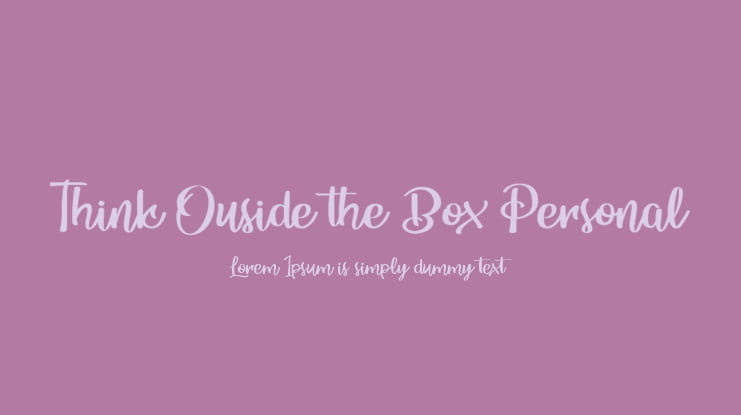 Think Ouside the Box Personal Font
