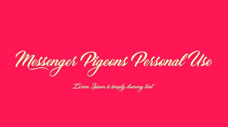 Messenger pigeons personal font free download windows 7
