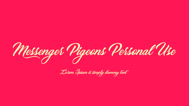 Messenger Pigeons Personal Use Font