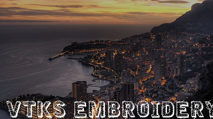 VTKS Embroidery Font