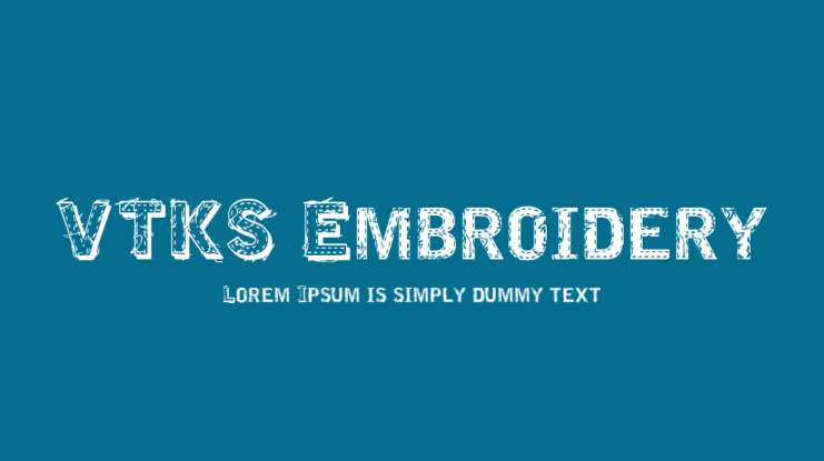 VTKS Embroidery Font
