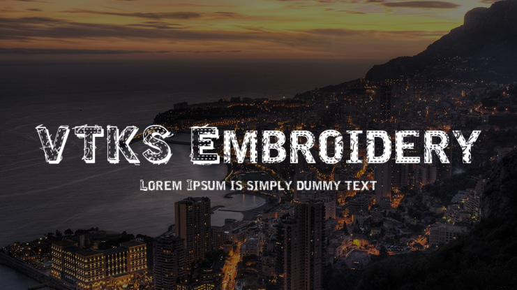 VTKS Embroidery Font