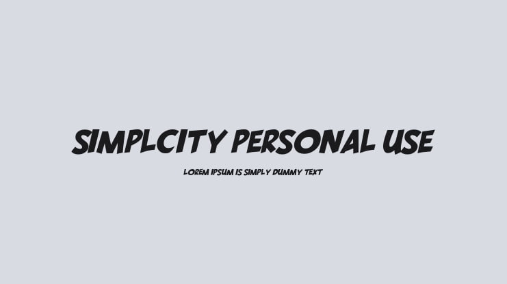 SIMPLCITY PERSONAL USE Font Family