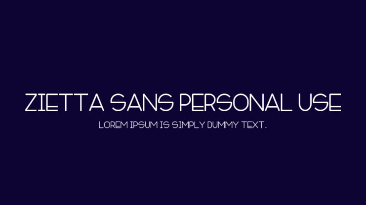 Zietta Sans Personal Use Font