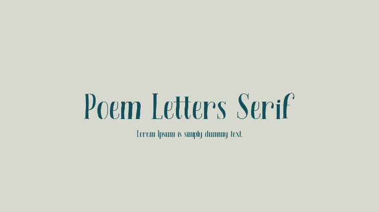 Poem Letters Serif Font