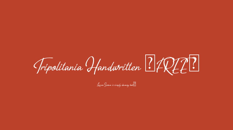 Tripolitania Handwritten (FREE) Font