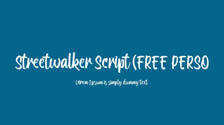 Streetwalker Script (FREE PERSO Font