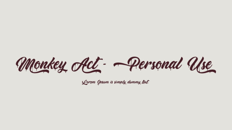 Monkey Act - Personal Use Font