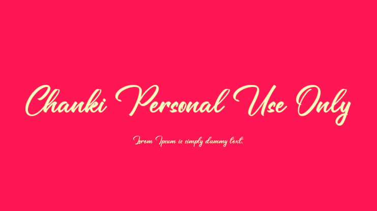 Chanki Personal Use Only Font