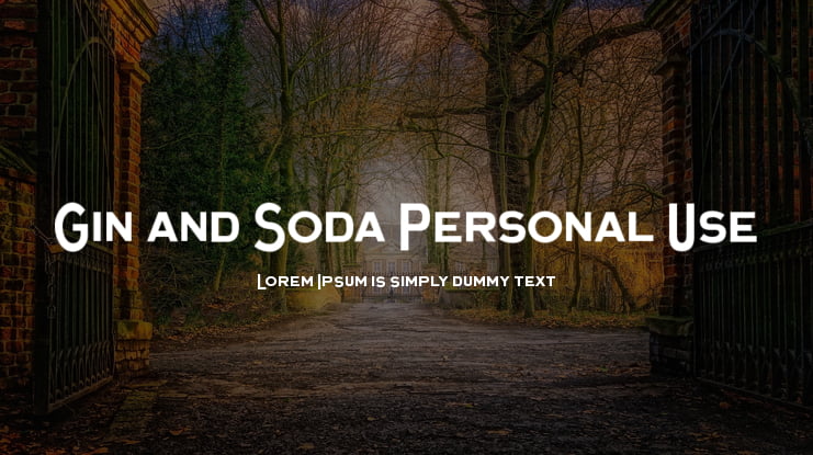 Gin and Soda Personal Use Font