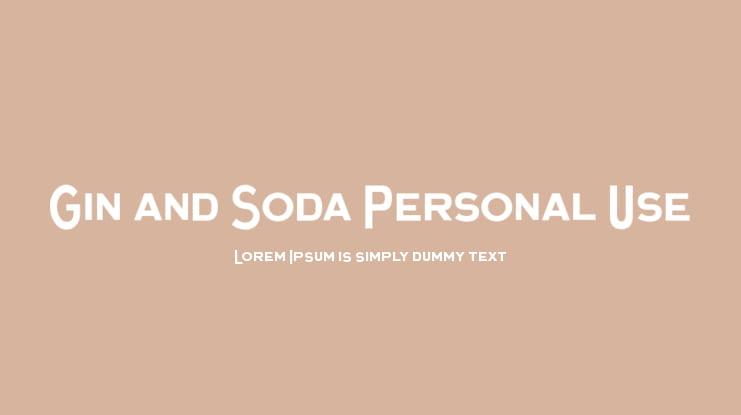 Gin and Soda Personal Use Font