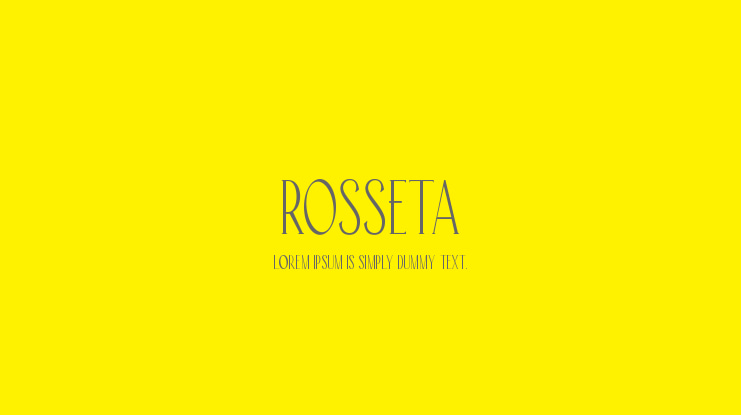 Rosseta Font